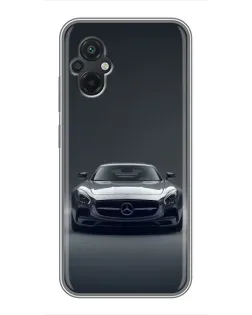 Чехол для Xiaomi POCO M5 с картинкой «Mercedes на черном»