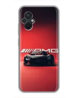 Чехол для Xiaomi POCO M5 с картинкой «Mercedes AMG — красная линия»