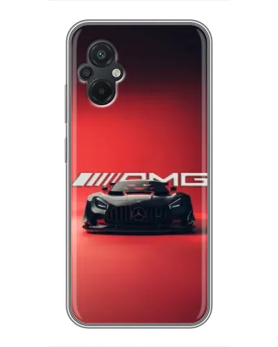 Чехол для Xiaomi POCO M5 с картинкой «Mercedes AMG — красная линия»
