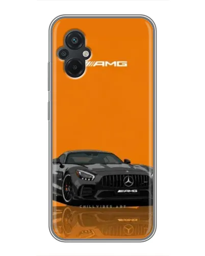 Чехол для Xiaomi POCO M5 с картинкой «Оранжевый Mercedes AMG»