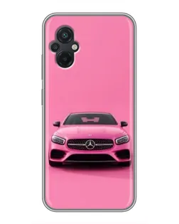 Чехол для Xiaomi POCO M5 с картинкой «Розовый Mercedes AMG»