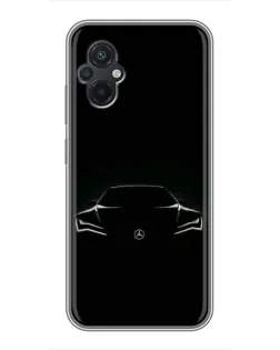 Чехол для Xiaomi POCO M5 с картинкой «Mercedes — силуэт авто»