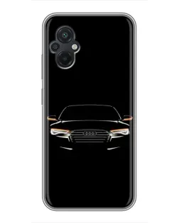 Чехол для Xiaomi POCO M5 с картинкой «Audi — ночной контур»