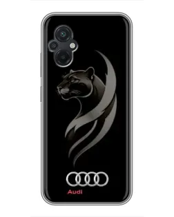 Чехол для Xiaomi POCO M5 с картинкой «Графика — пантера и Audi»