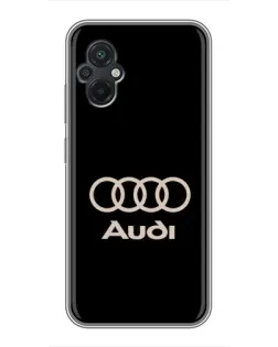 Чехол для Xiaomi POCO M5 с картинкой «Audi — золотой логотип»
