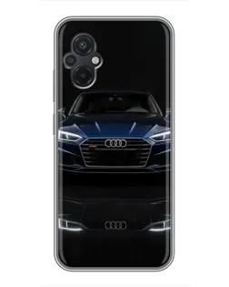 Чехол для Xiaomi POCO M5 с картинкой «Audi — ночное отражение»