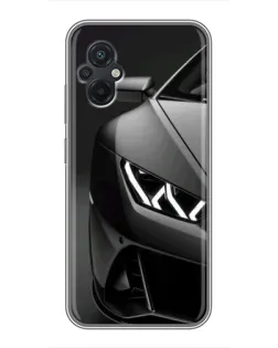 Чехол для Xiaomi POCO M5 с картинкой «Lamborghini фары детализация»