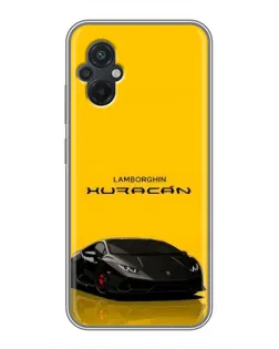 Чехол для Xiaomi POCO M5 с картинкой «Lamborghini Huracan черный»