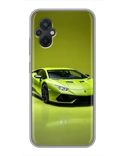 Чехол для Xiaomi POCO M5 с картинкой «Салатовый Lamborghini Huracan»