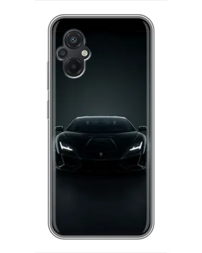 Чехол для Xiaomi POCO M5 с картинкой «Черный Lamborghini Aventador»