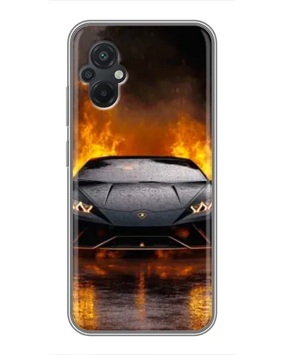 Чехол для Xiaomi POCO M5 с картинкой «Lamborghini в огне»