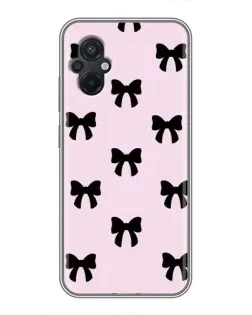 Чехол для Xiaomi POCO M5 с картинкой «Черные банты Coquette»