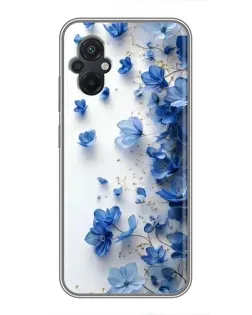 Чехол для Xiaomi POCO M5 с картинкой «Голубой цветочный каскад»