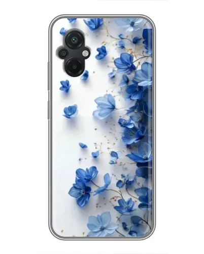 Чехол для Xiaomi POCO M5 с картинкой «Голубой цветочный каскад»