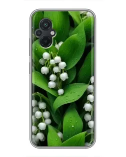 Чехол для Xiaomi POCO M5 с картинкой «Ландыши в зелени»