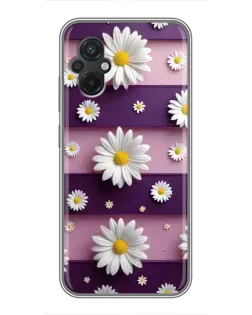Чехол для Xiaomi POCO M5 с картинкой «Ромашки на фиолетовом»