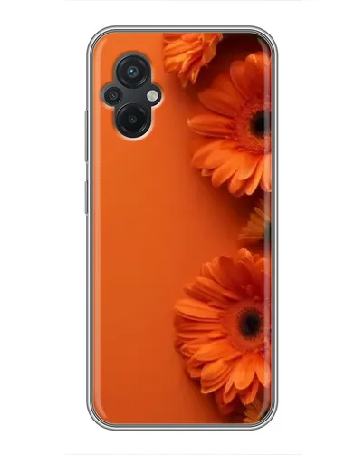 Чехол для Xiaomi POCO M5 с картинкой «Оранжевые герберы»