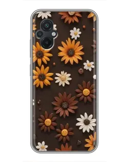 Чехол для Xiaomi POCO M5 с картинкой «Узор из маленьких подсолнухов»