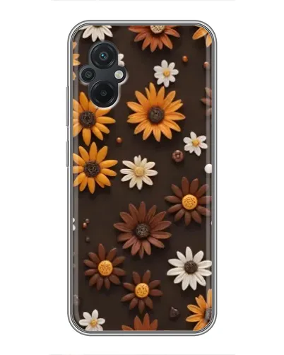 Чехол для Xiaomi POCO M5 с картинкой «Узор из маленьких подсолнухов»
