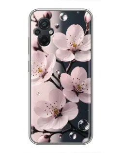 Чехол для Xiaomi POCO M5 с картинкой «Нежная сакура и капли»