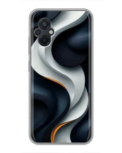 Чехол для Xiaomi POCO M5 с картинкой «Объемные черно-белые ленты» Чехол для Xiaomi POCO M5 с картинкой «Объемные черно-белые ленты»