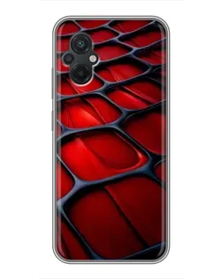 Чехол для Xiaomi POCO M5 с картинкой «Красная глянцевая сетка»