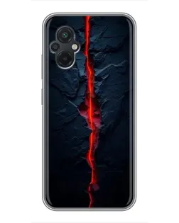 Чехол для Xiaomi POCO M5 с картинкой «Kрасная лавовая трещина»