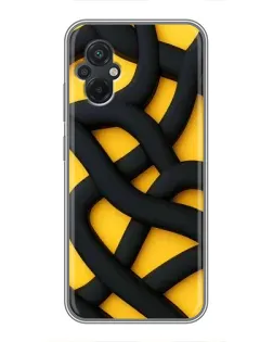 Чехол для Xiaomi POCO M5 с картинкой «Черное желтое переплетение»