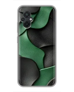 Чехол для Xiaomi POCO M5 с картинкой «Зеленые кожаные волны»