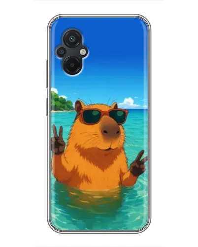 Чехол для Xiaomi POCO M5 с картинкой «Морская капибара»