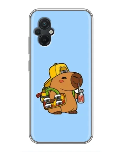 Чехол для Xiaomi POCO M5 с картинкой «Капибара на скейте»