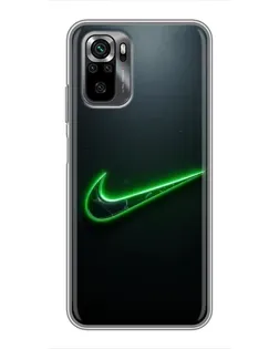Чехол для Xiaomi POCO M5s с картинкой «Неоновый контур Nike»