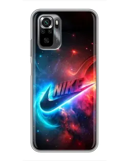 Чехол для Xiaomi POCO M5s с картинкой «Огненный логотип Nike»