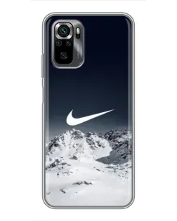 Чехол для Xiaomi POCO M5s с картинкой «Nike — зимние горы»
