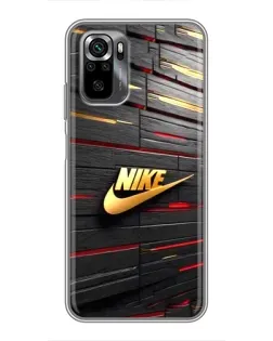 Чехол для Xiaomi POCO M5s с картинкой «Золотой Nike на металле»
