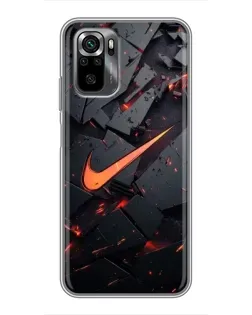 Чехол для Xiaomi POCO M5s с картинкой «Nike — эффект разломов»