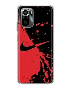 Чехол для Xiaomi POCO M5s с картинкой «Красные брызги Nike»