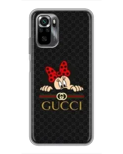 Чехол для Xiaomi POCO M5s с картинкой «Минни Маус Gucci — черный»