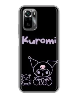 Чехол для Xiaomi POCO M5s с картинкой «Kuromi — черный минимализм»