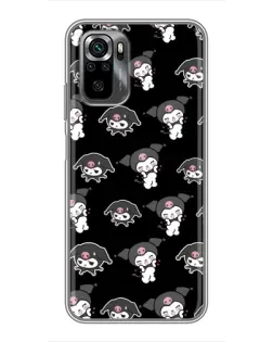 Чехол для Xiaomi POCO M5s с картинкой «Черный паттерн Kuromi»