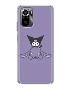 Чехол для Xiaomi POCO M5s с картинкой «Kuromi на лиловом фоне»