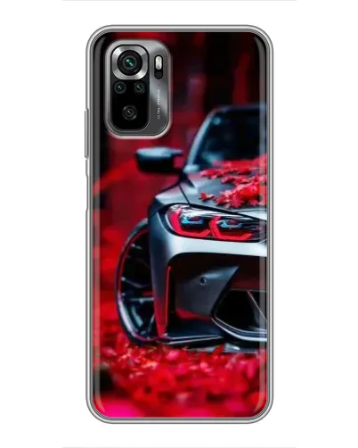 Чехол для Xiaomi POCO M5s с картинкой «Спортивная BMW и цветы»
