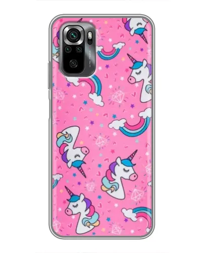 Чехол для Xiaomi POCO M5s с картинкой «Unicorn паттерн розовый»