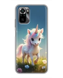 Чехол для Xiaomi POCO M5s с картинкой «Единорог на поляне»