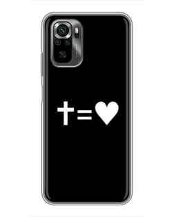 Чехол для Xiaomi POCO M5s с картинкой «Крест и Сердце»