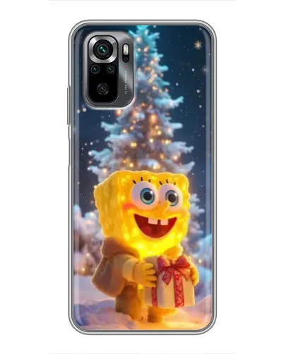 Чехол для Xiaomi POCO M5s с картинкой «Рождественский Спанч Боб»