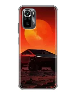 Чехол для Xiaomi POCO M5s с картинкой «Cybertruck на Марсе»