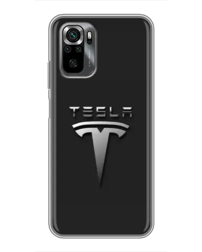 Чехол для Xiaomi POCO M5s с картинкой «Стальной логотип Tesla»