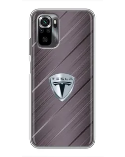 Чехол для Xiaomi POCO M5s с картинкой «Металлическая текстура Tesla»
