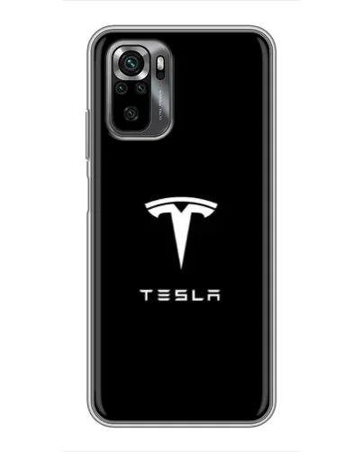 Чехол для Xiaomi POCO M5s с картинкой «Tesla White Logo»